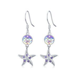 Sterling Silver Starfish Earrings-0