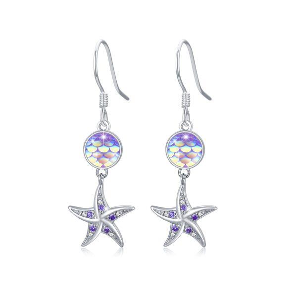 Sterling Silver Starfish Earrings-0