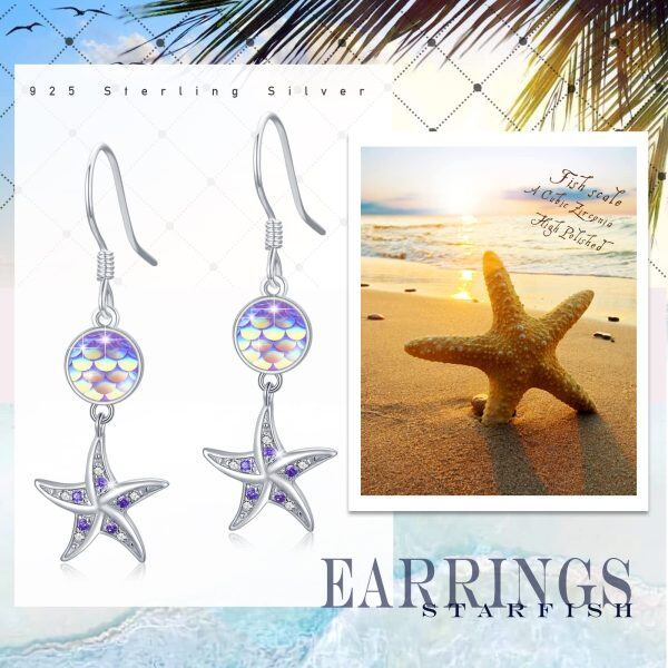 Sterling Silver Starfish Earrings-1