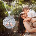 wholesale 925 Sterling Silver Tree of Life Mother & Child Elephants Photo Locket Pendant Necklace for Women-0-1