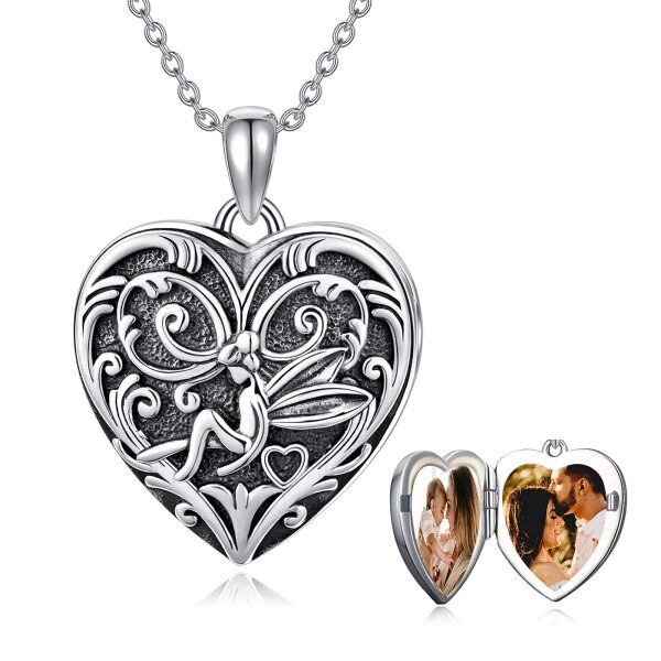 Sterling Silver Heart Fairy Necklace-0