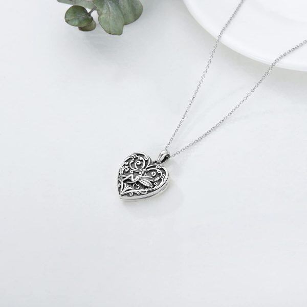 Sterling Silver Heart Fairy Necklace-2