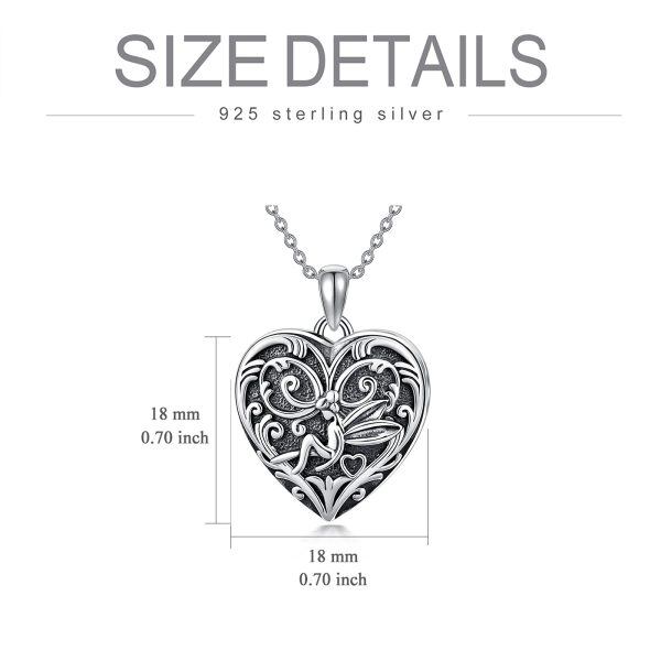 Sterling Silver Heart Fairy Necklace-4