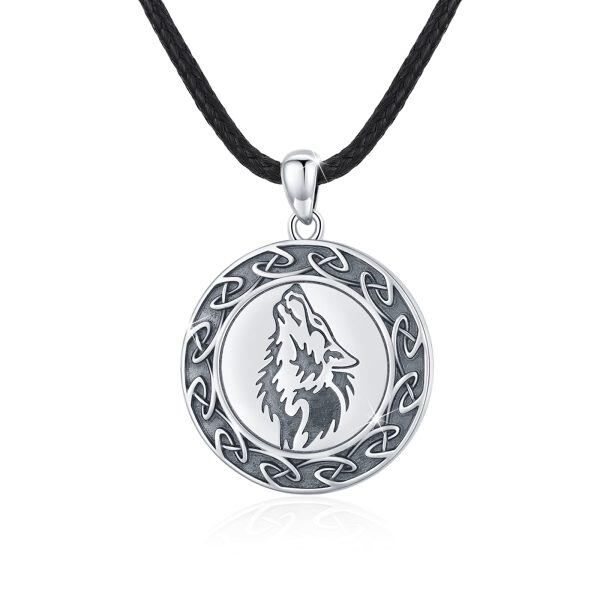 Sterling Silver Wolf Necklace-0