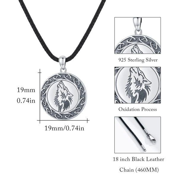 Sterling Silver Wolf Necklace-5