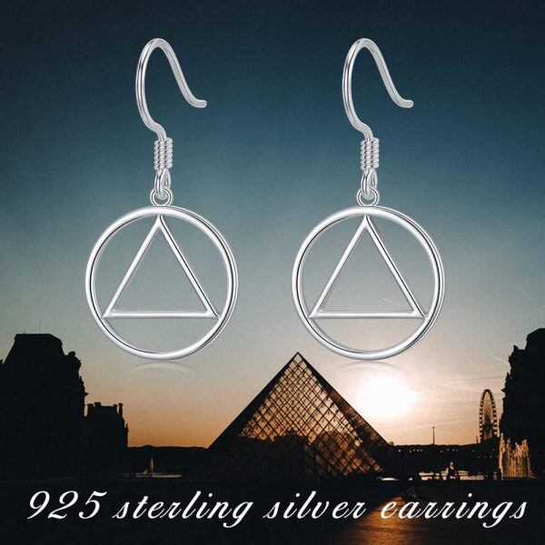 Sterling Silver Sobriety Earrings-1