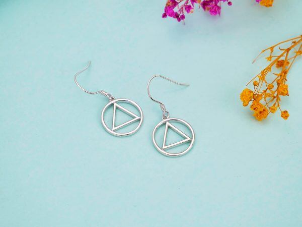 Sterling Silver Sobriety Earrings-3