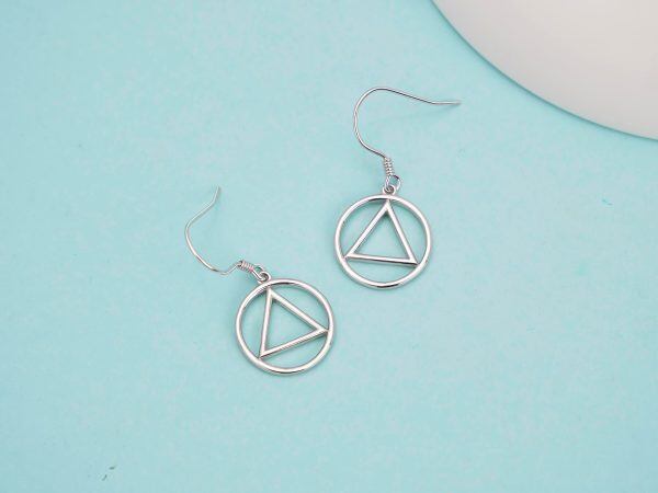 Sterling Silver Sobriety Earrings-4