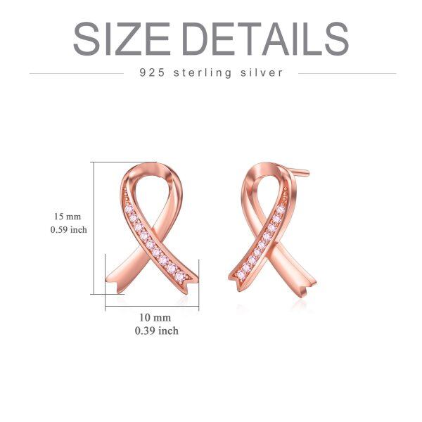 Sterling Silver Breast Cancer Awareness Earrings-3