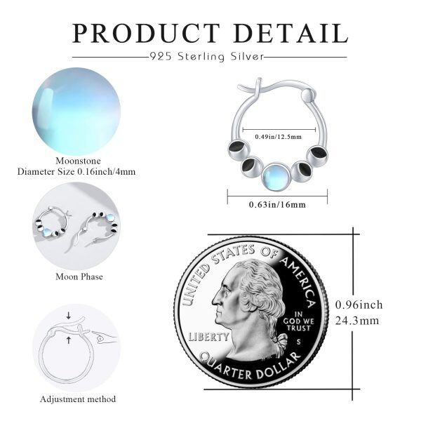 Sterling Silver Moon Phase Earrings-2