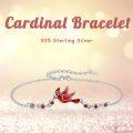 wholesale 925 Sterling Silver Red Enamel Bird Charm Bracelet for Women-0-5