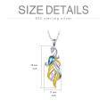 wholesale 925 Sterling Silver and Gold Plated Blue Crystal Phoenix Pendant Necklace for Women-0-5