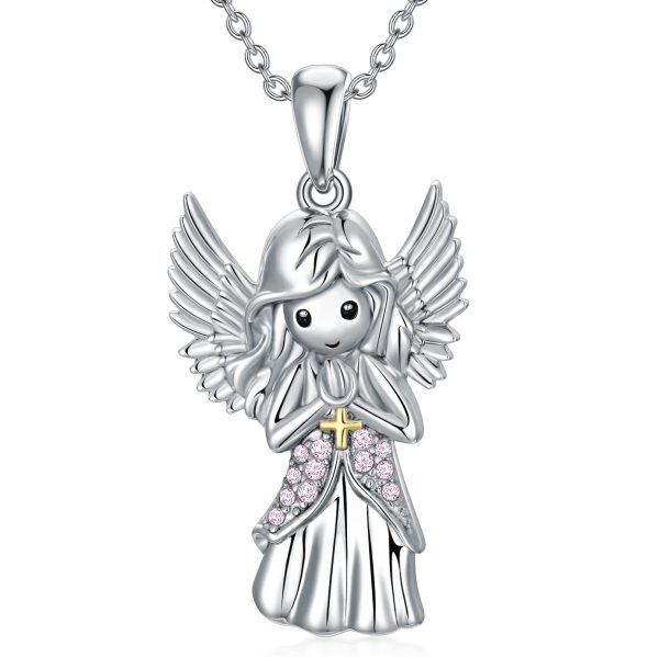 Sterling Silver Guardian Angel Necklace-0