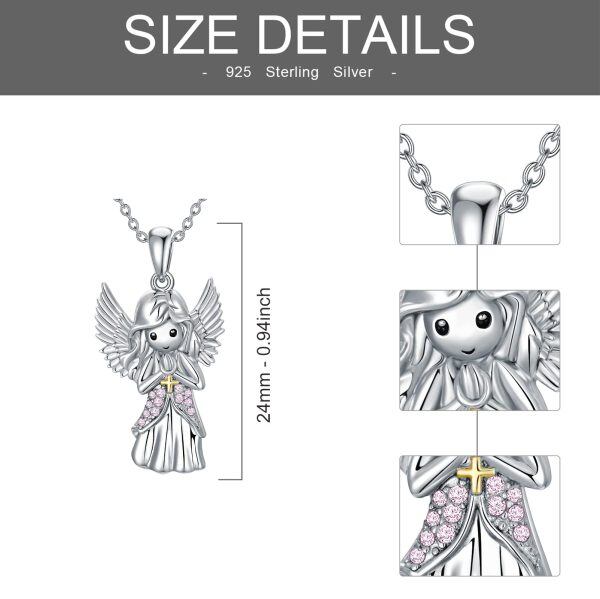 Sterling Silver Guardian Angel Necklace-4