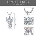 wholesale 925 Sterling Silver Pink Austrian Crystal Guardian Angel Pendant Necklace-0-4