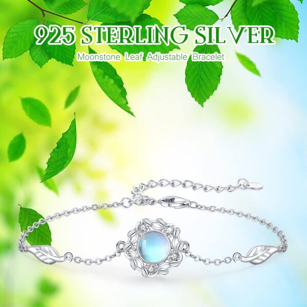 Sterling Silver Leaf Bracelet-5