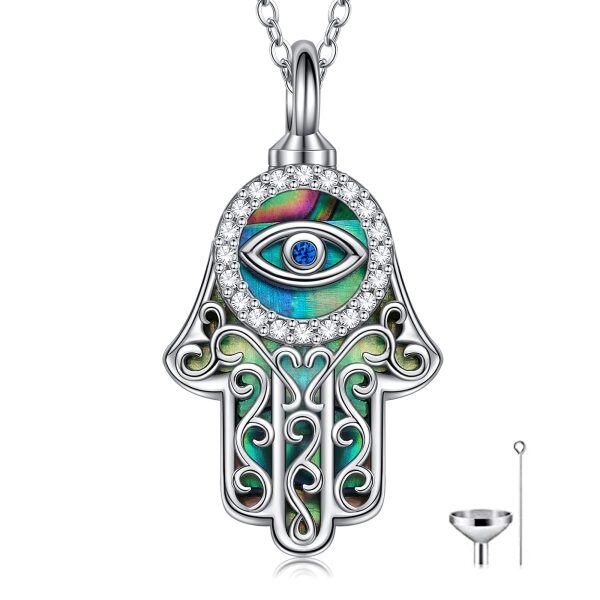 Sterling Silver Hamsa Necklace-0