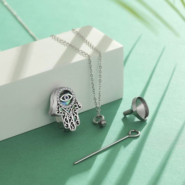 Sterling Silver Hamsa Necklace-2