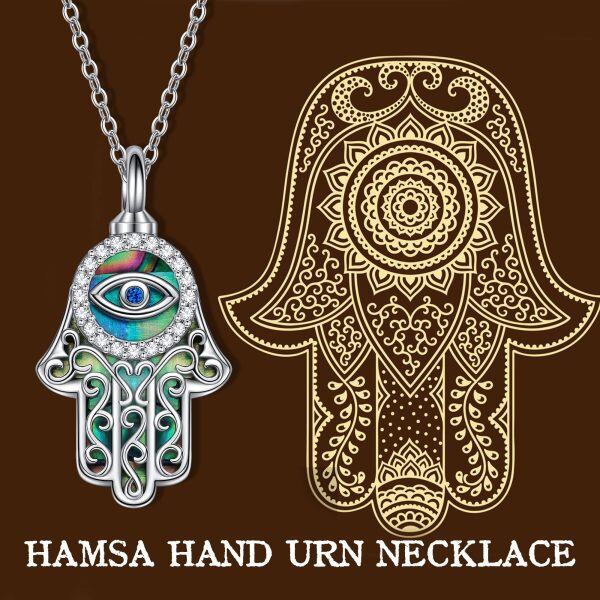 Sterling Silver Hamsa Necklace-3