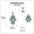 wholesale 925 Sterling Silver Abalone Shell Hamsa Hand Cremation Jewelry Keepsake Pendant Necklace with Funnel and Fill Tool-0-5