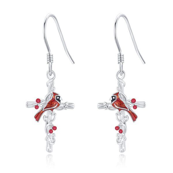 Sterling Silver Cardinal Earrings-0