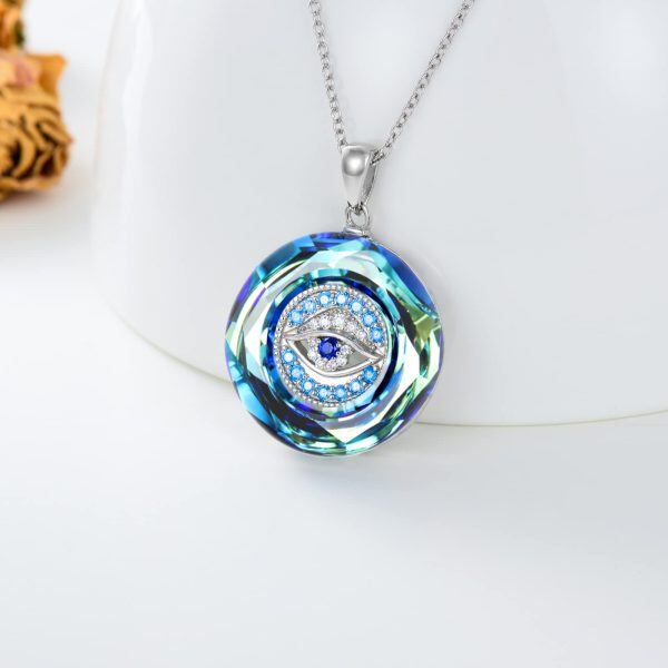 Sterling Silver Evil Eye Necklace-2