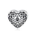 wholesale 925 Sterling Silver Photo Charm with Dog Paw Print and Heart Design Pendant Necklace Jewelry for Women Girls Gifts (Heart)-0-2