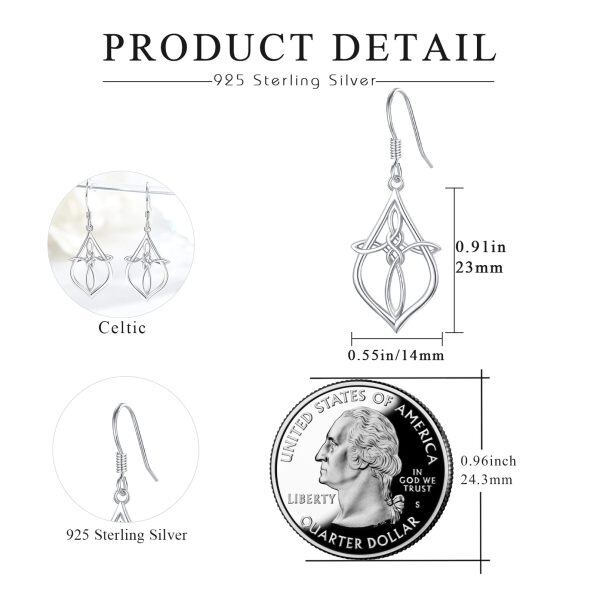 Sterling Silver Cross Celtic Earrings-2