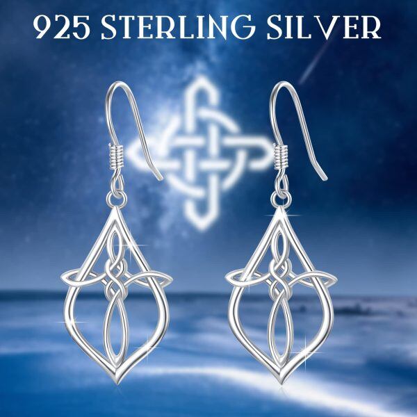 Sterling Silver Cross Celtic Earrings-5