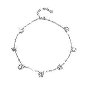 Sterling Silver Butterfly Anklet Bracelet-0