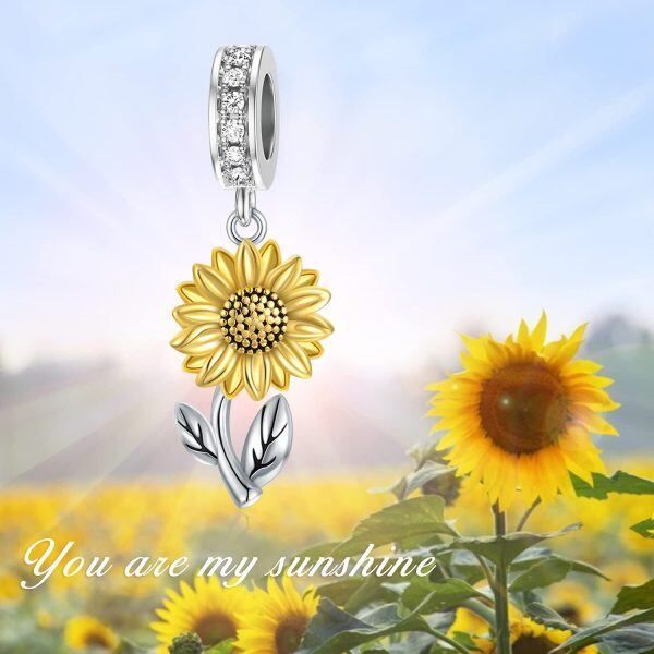 Sterling Silver Sunflower Charms-1