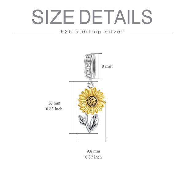 Sterling Silver Sunflower Charms-3