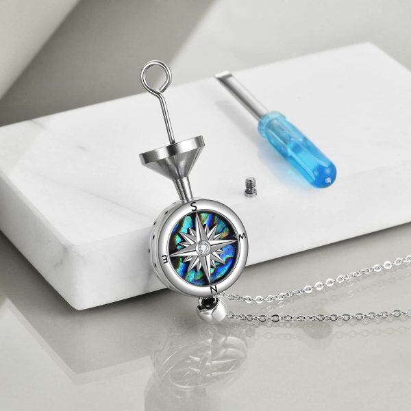 Sterling Silver Compass Necklace-1