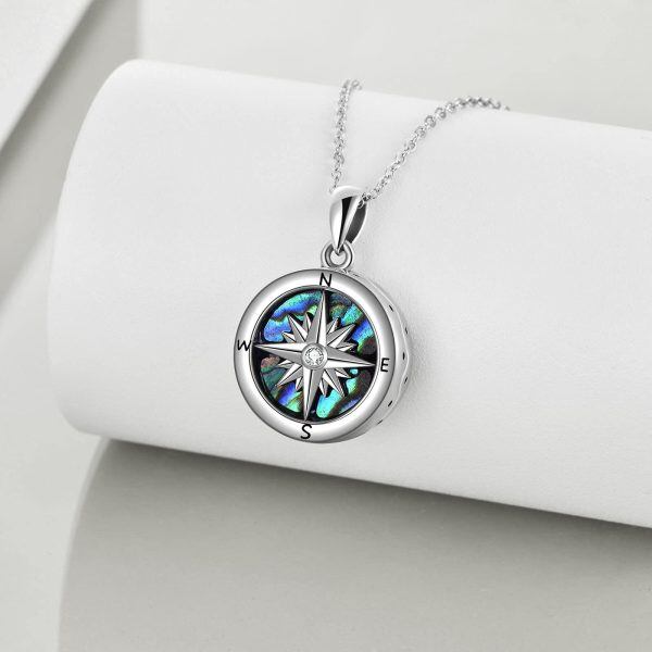 Sterling Silver Compass Necklace-2