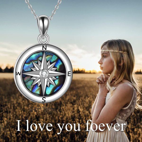 Sterling Silver Compass Necklace-5