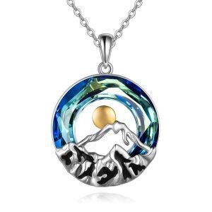 Sterling Silver Mountain Necklace-0