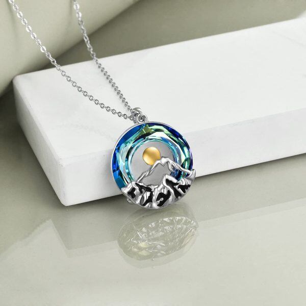 Sterling Silver Mountain Necklace-3