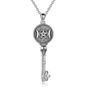 Sterling Silver Key Necklace-0