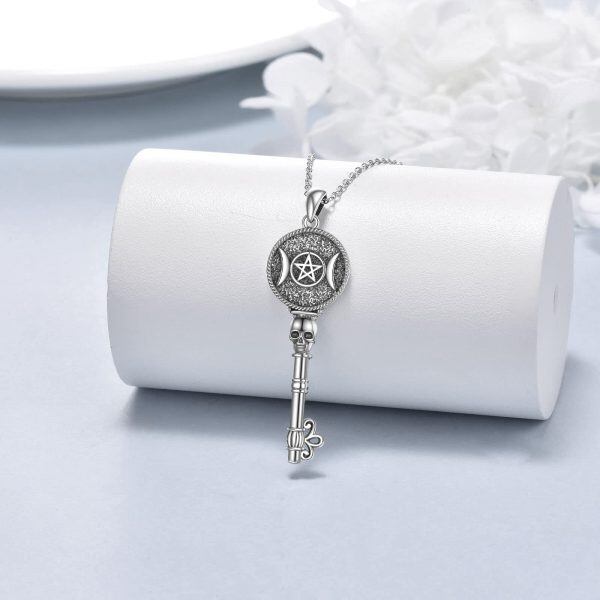 Sterling Silver Key Necklace-3