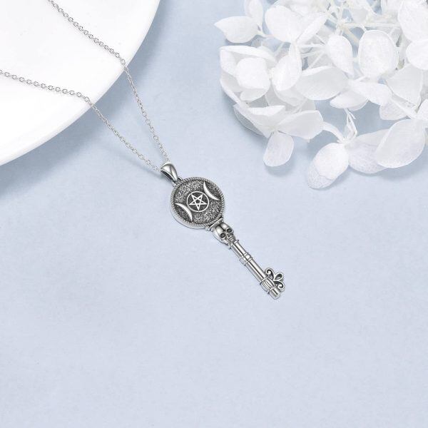 Sterling Silver Key Necklace-4