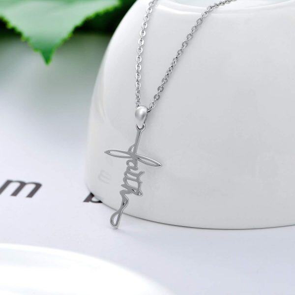 Sterling Silver Faith Cross Necklace-1