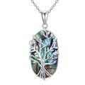 wholesale 925 Sterling Silver Abalone Shell Tree of Life Pendant Necklace for Women-0-0