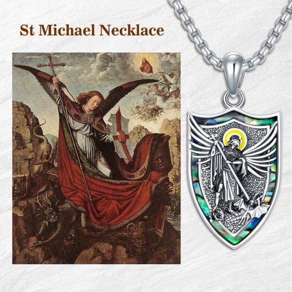 Sterling Silver St Michael Necklace-1