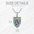 wholesale 925 Sterling Silver Saint Michael Shield Pendant Necklace  for Men-0-2