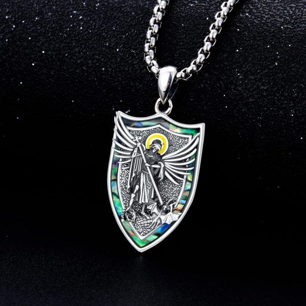 Sterling Silver St Michael Necklace-3