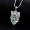 wholesale 925 Sterling Silver Saint Michael Shield Pendant Necklace  for Men-0-3