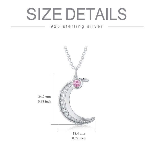 Sterling Silver Crescent Moon Necklace-5