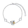 wholesale 925 Sterling Silver Heart-Shaped Elephant Charm Bracelet for Women and Daughters-0-0