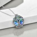 wholesale 925 Sterling Silver Abalone Shell Celtic Knot Tree of Life Sister Pendant Necklace-0-3