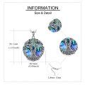 wholesale 925 Sterling Silver Abalone Shell Celtic Knot Tree of Life Sister Pendant Necklace-0-4